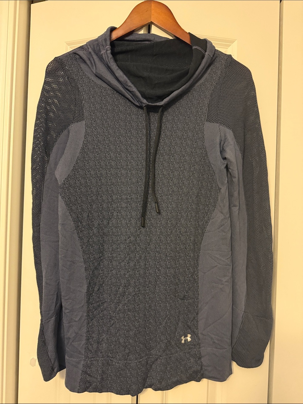 Under Armour Gray-Blue Hooded Training Pullover